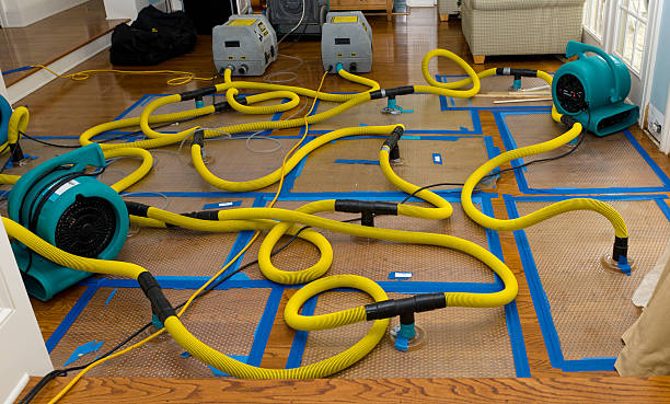 Professional Storm Water Damage Restoration technician working in Garrison, ND
